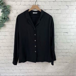 BRYN WALKER Black Button Up Long Sleeve Size Large